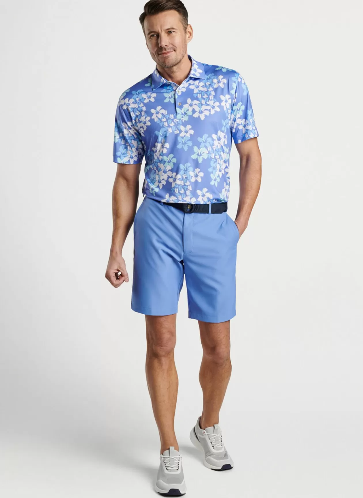 Peter Millar Abstract Floral Performance Jersey Polo