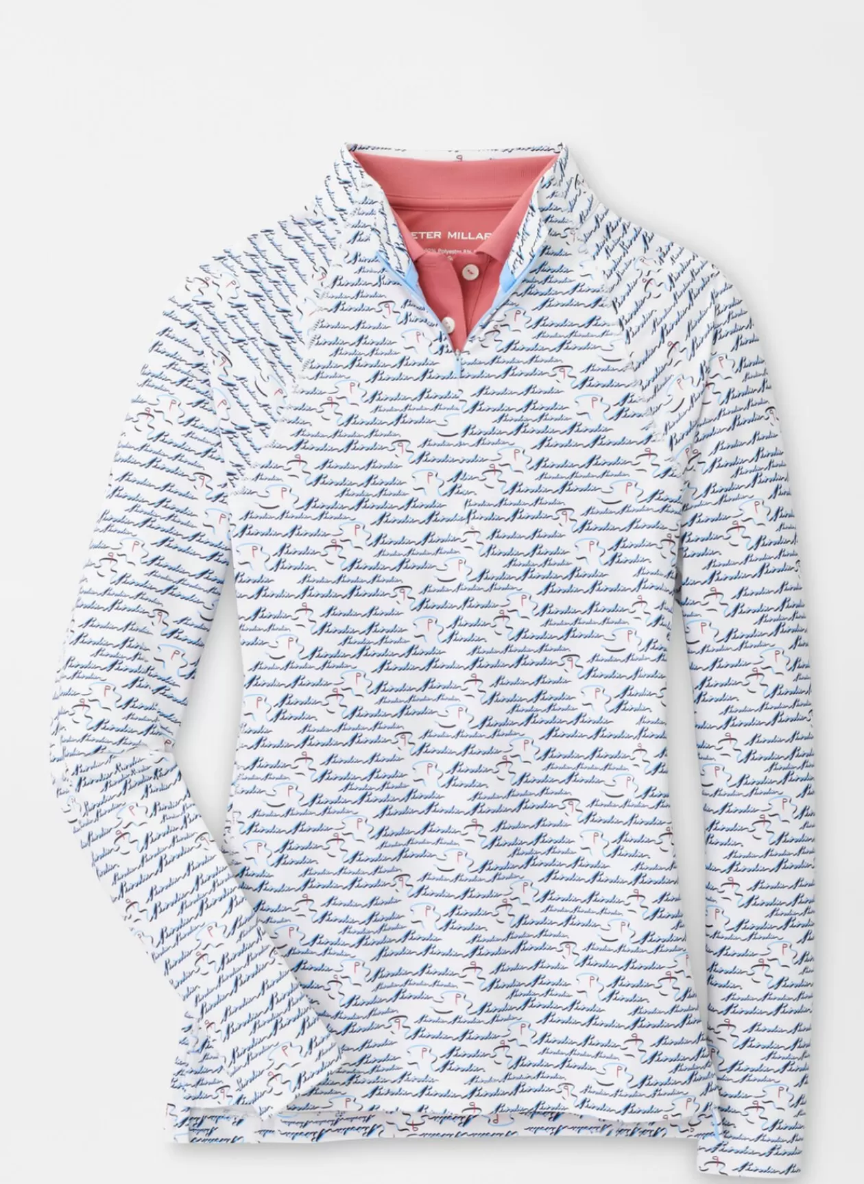 Peter Millar Birdie Print Raglan Sleeve Perth Layer