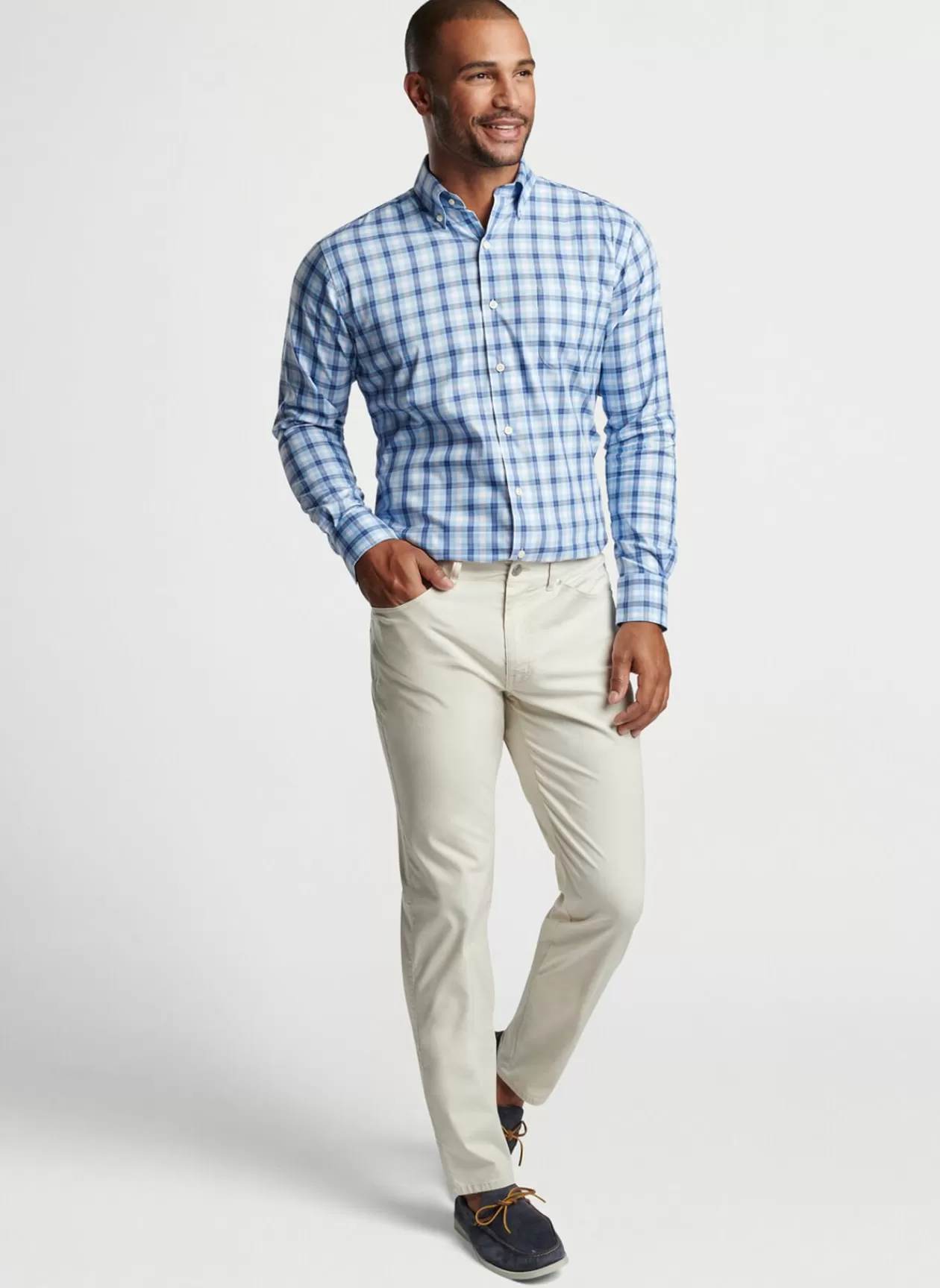 Peter Millar Blue Hill Crown Lite Cotton-Stretch Sport Shirt