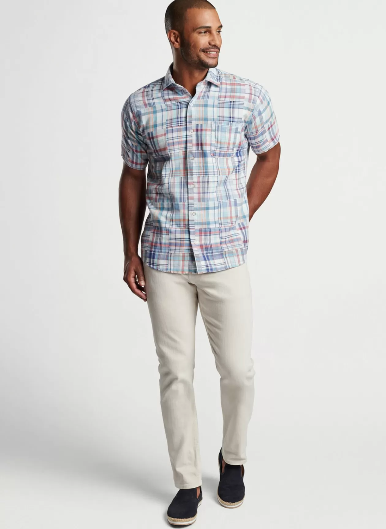 Peter Millar Cabana Madras Cotton Sport Shirt