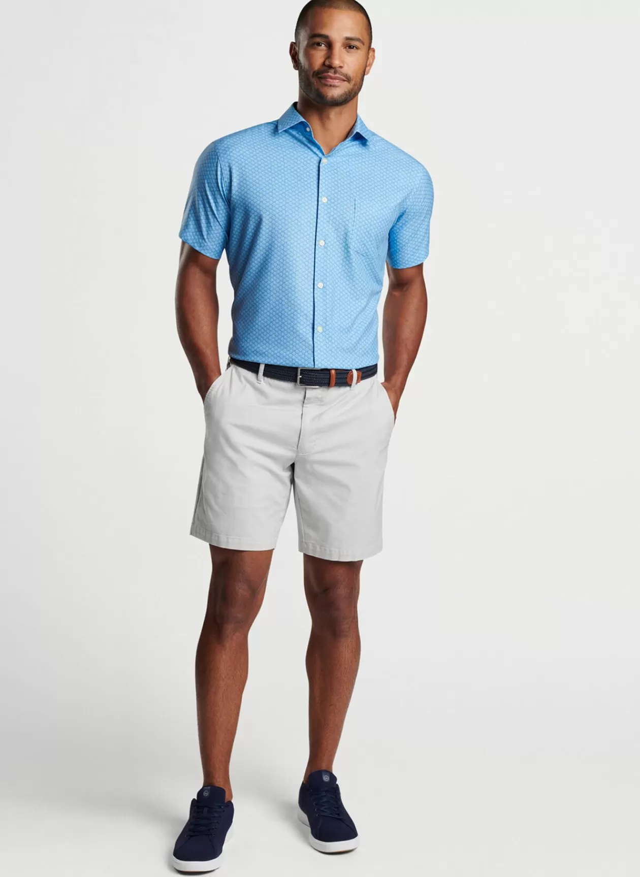 Peter Millar Clamming Performance Poplin Sport Shirt