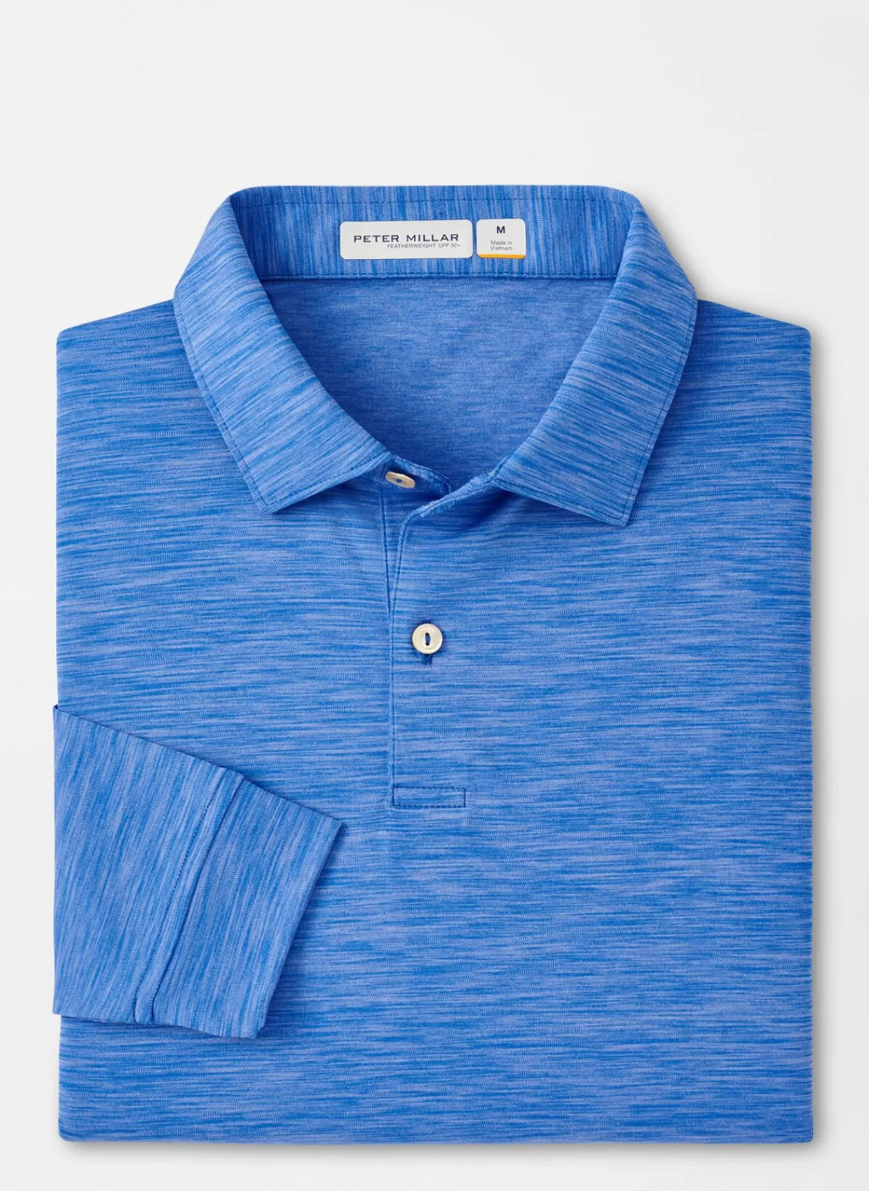 Peter Millar Featherweight Performance Long Sleeve Melange Polo