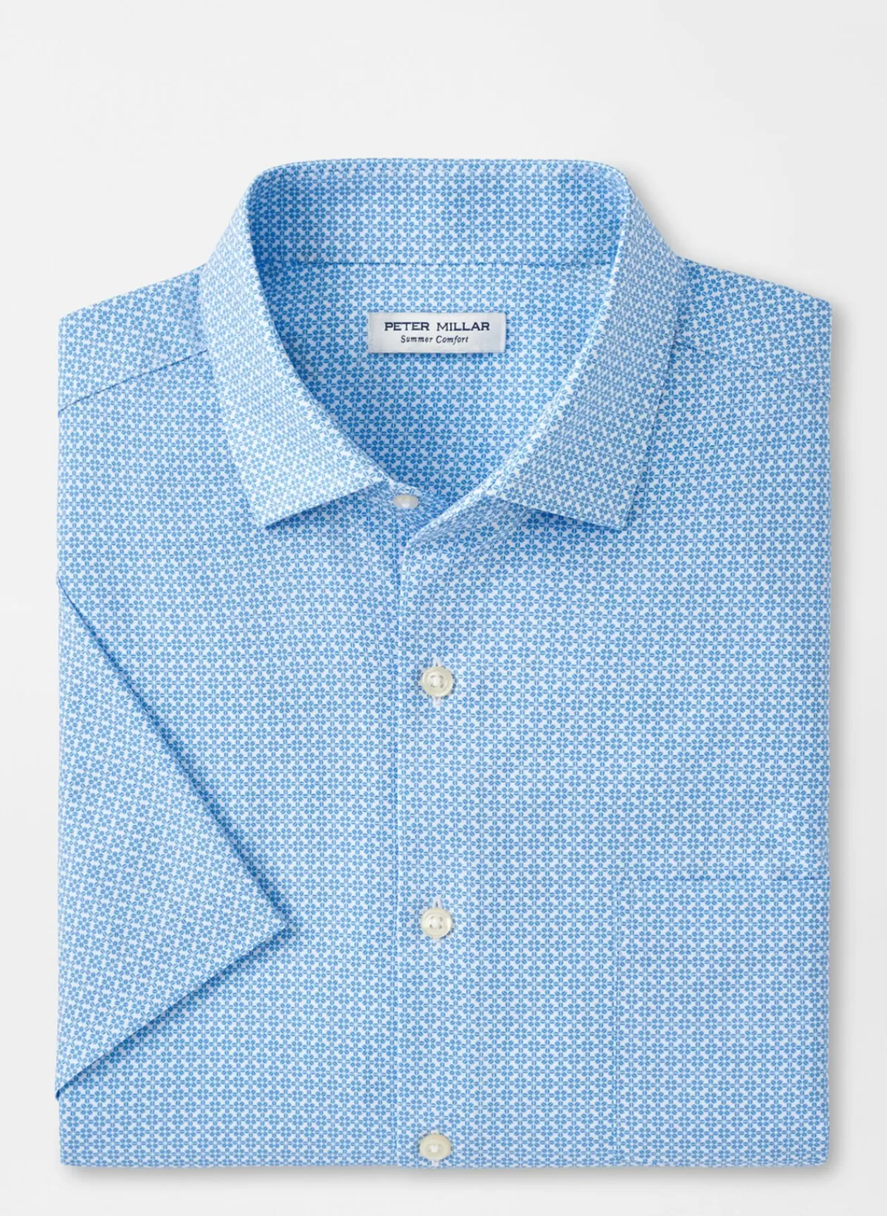 Peter Millar Geo Petals Performance Poplin Sport Shirt