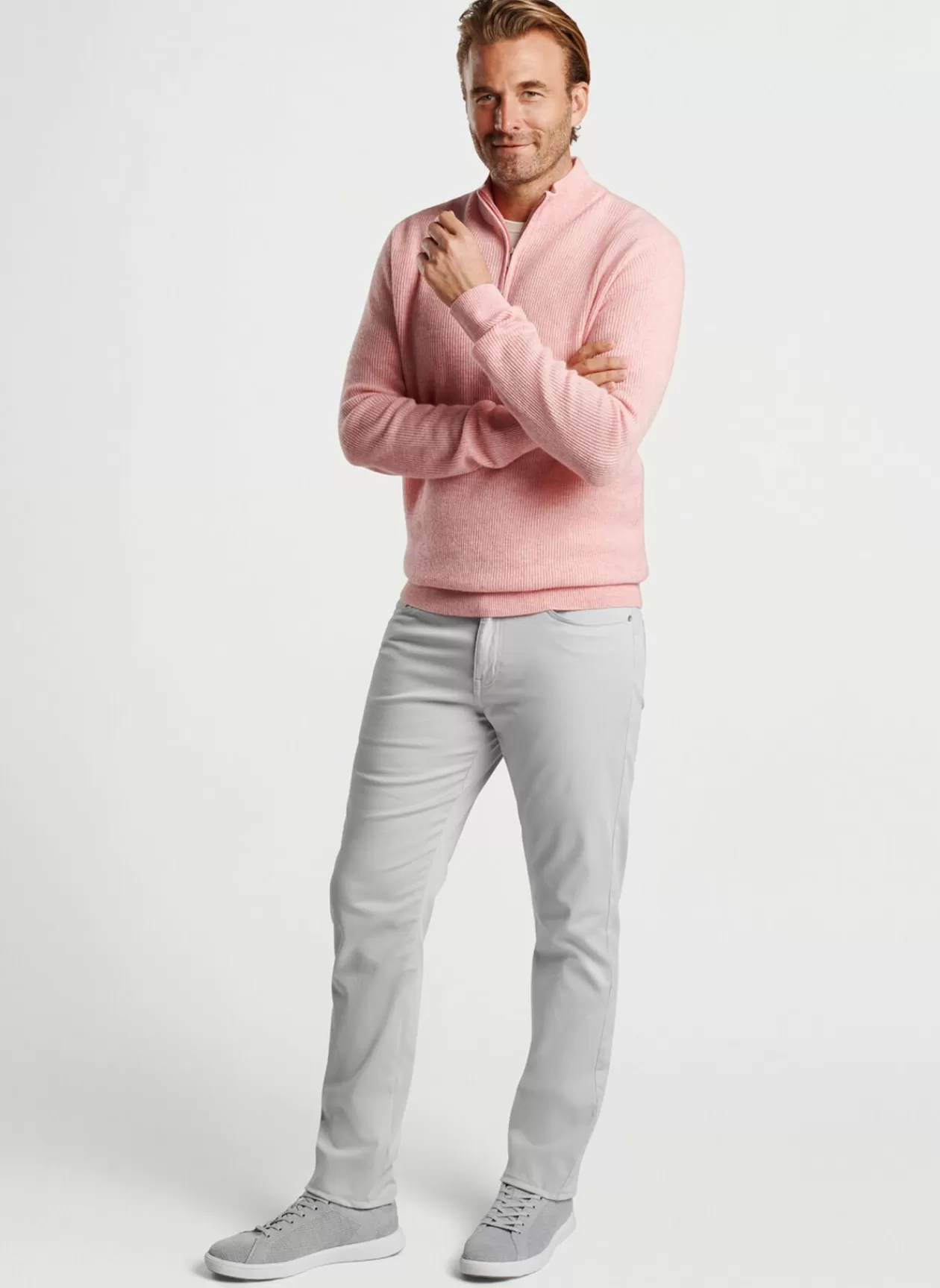 Peter Millar Harbour Cashmere Linen Quarter Zip