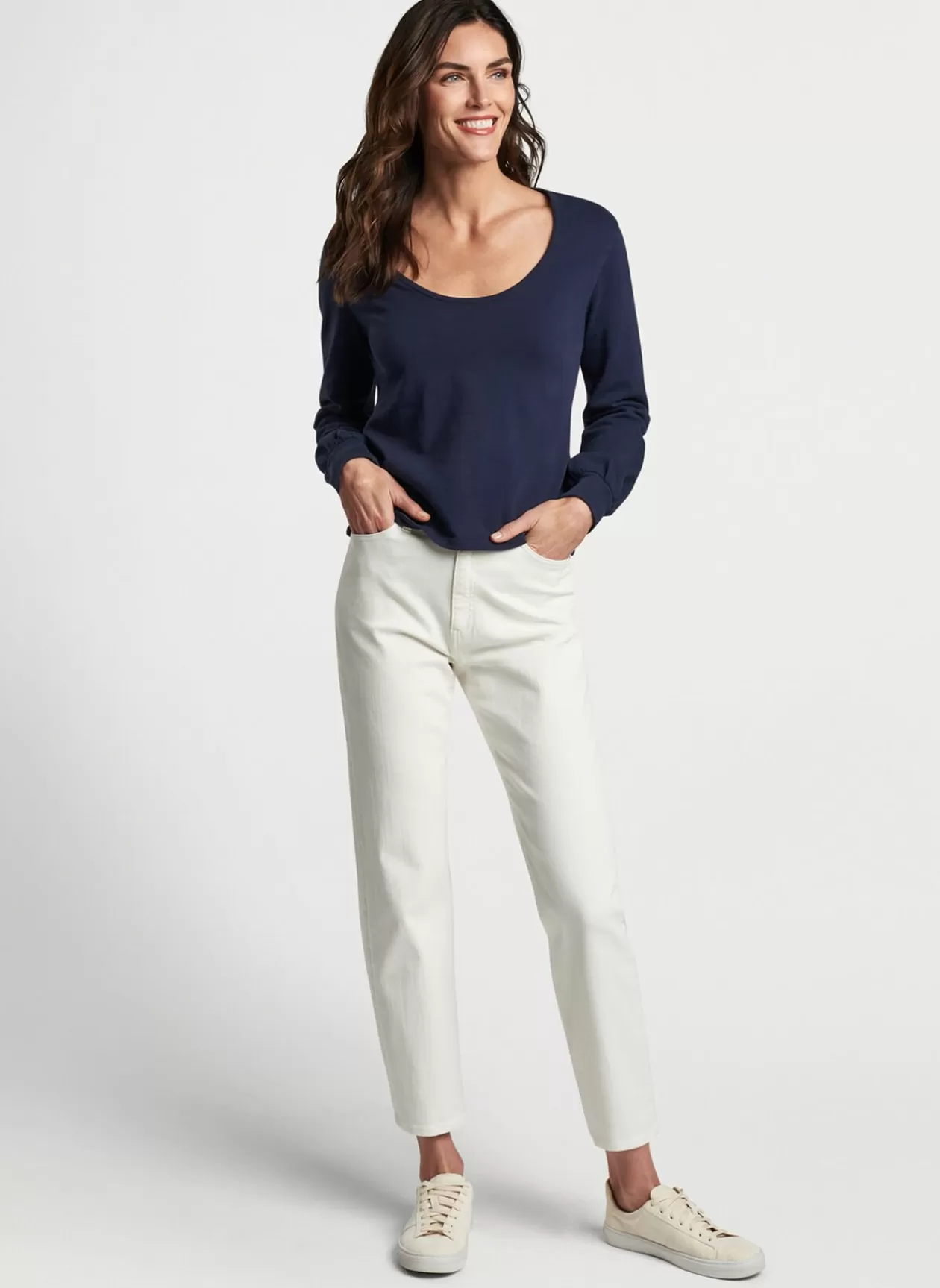 Peter Millar Kate Long-Sleeve Scoop Neck Henley