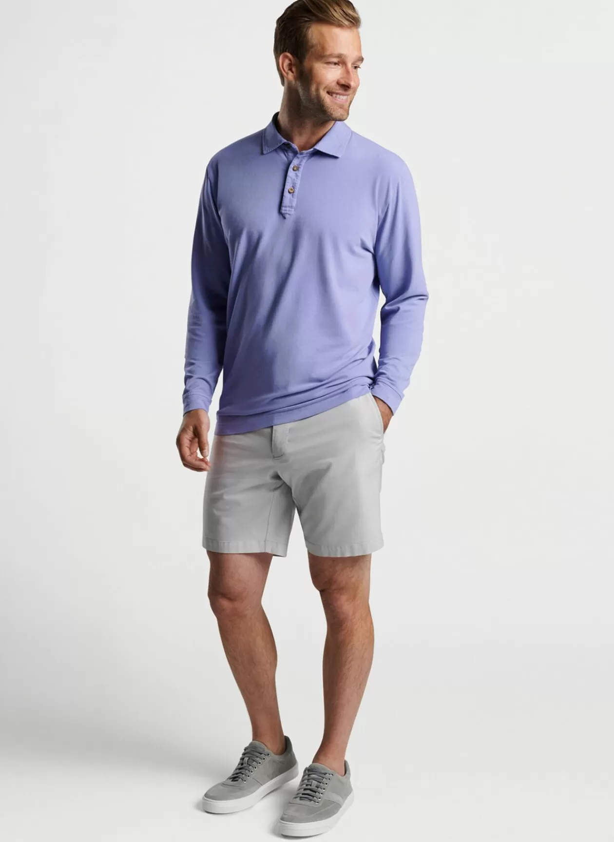 Peter Millar Lava Wash Long-Sleeve Polo