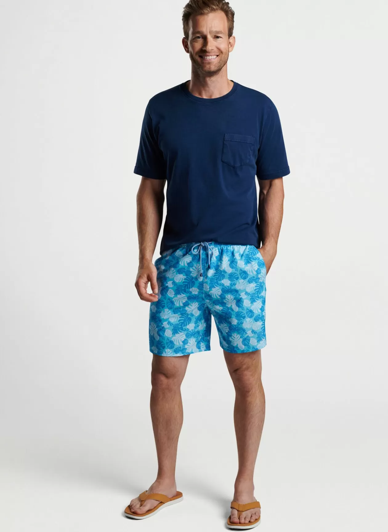 Peter Millar Linework Monstera Swim Trunk