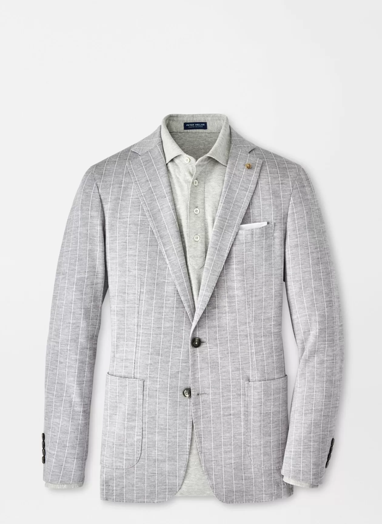 Peter Millar Melton Knit Pinstripe Soft Jacket