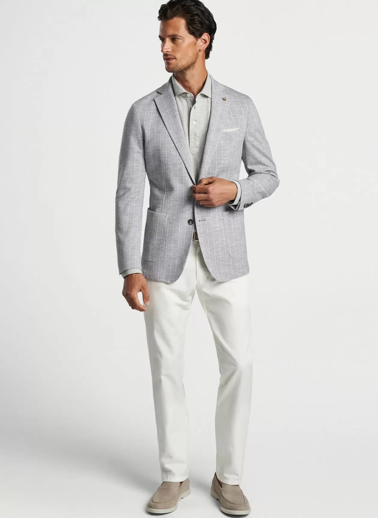 Peter Millar Melton Knit Pinstripe Soft Jacket