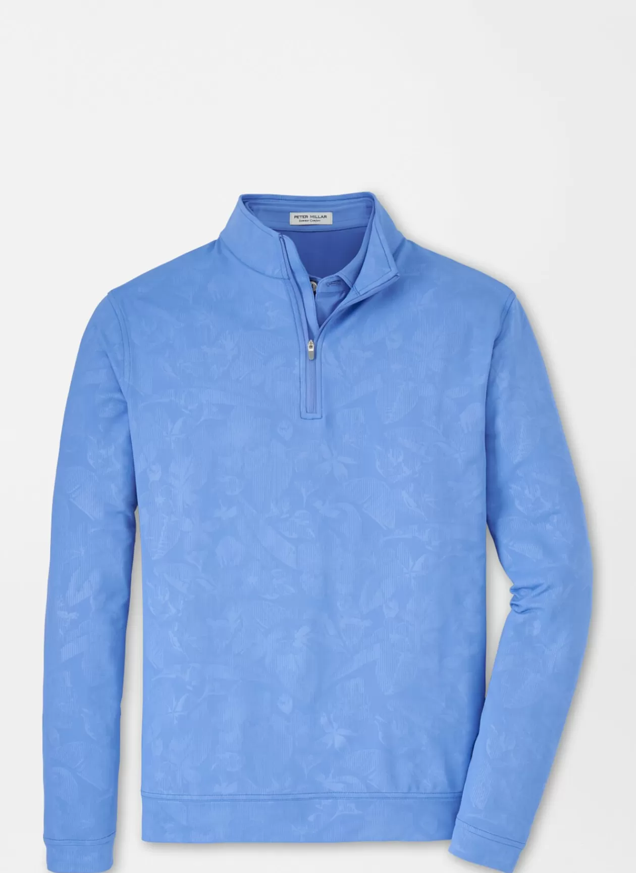 Peter Millar Perth Shadow Stripe Floral Performance Quarter-Zip