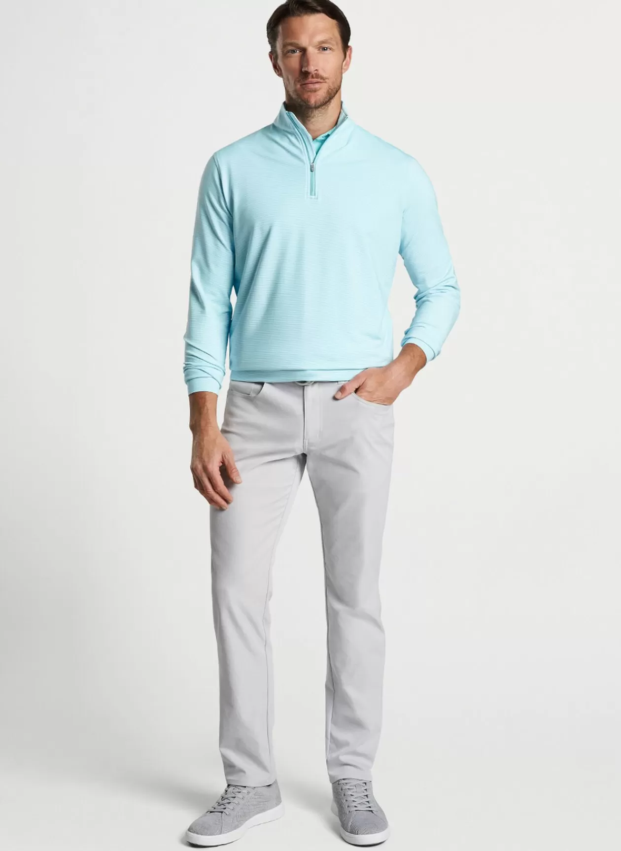 Peter Millar Perth Sugar Stripe Performance Quarter-Zip