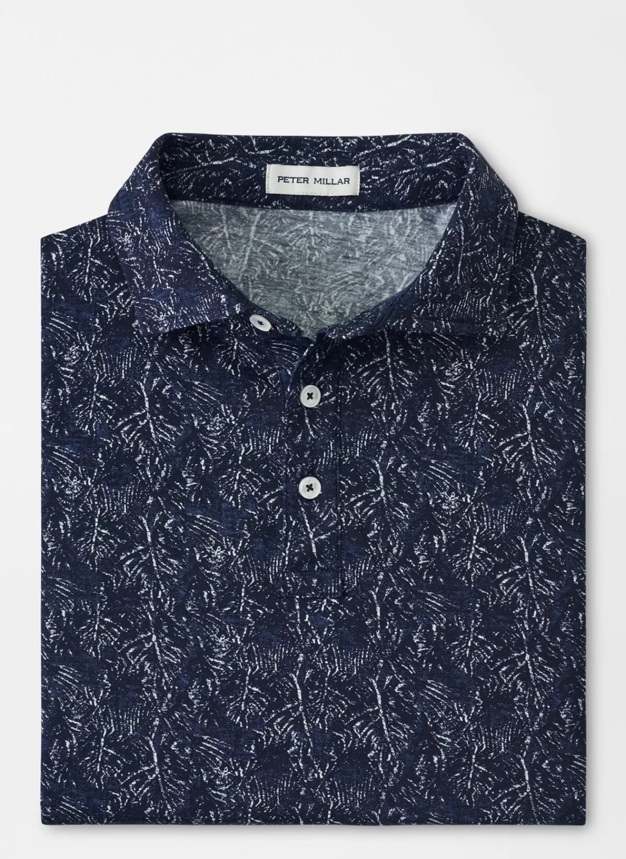 Peter Millar Pilot Mill Indigo Palms Short-Sleeve Polo