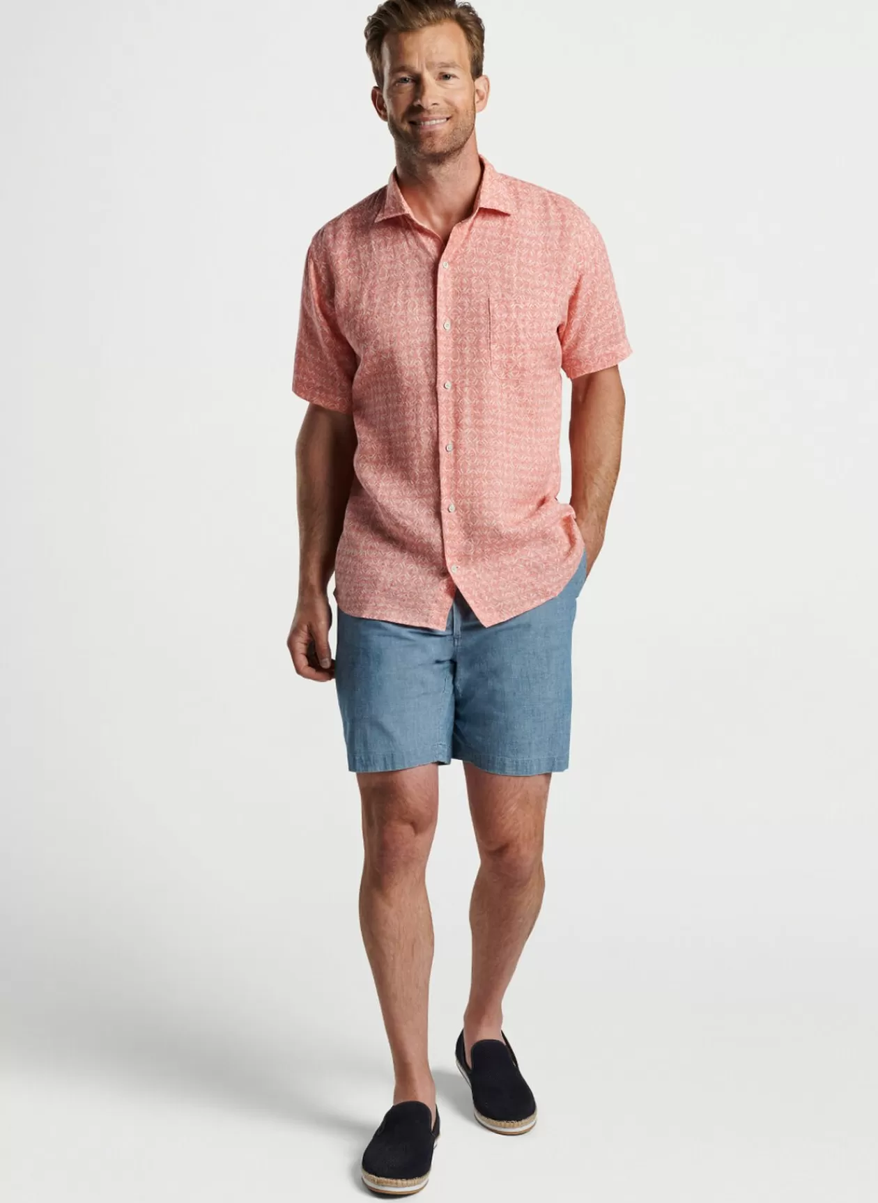 Peter Millar Sandblast Linen Sport Shirt