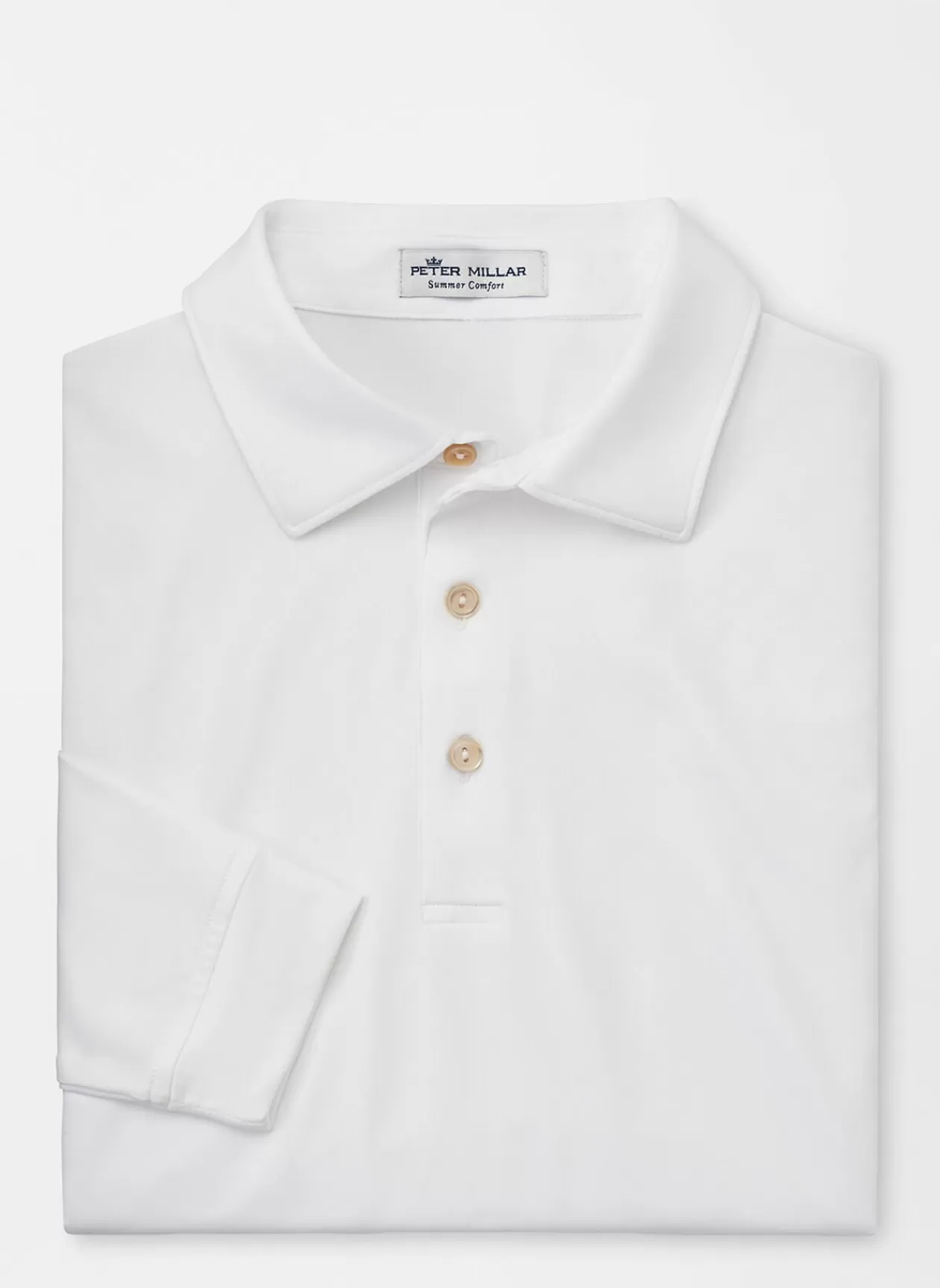 Peter Millar Solid Stretch Jersey Long Sleeve Polo