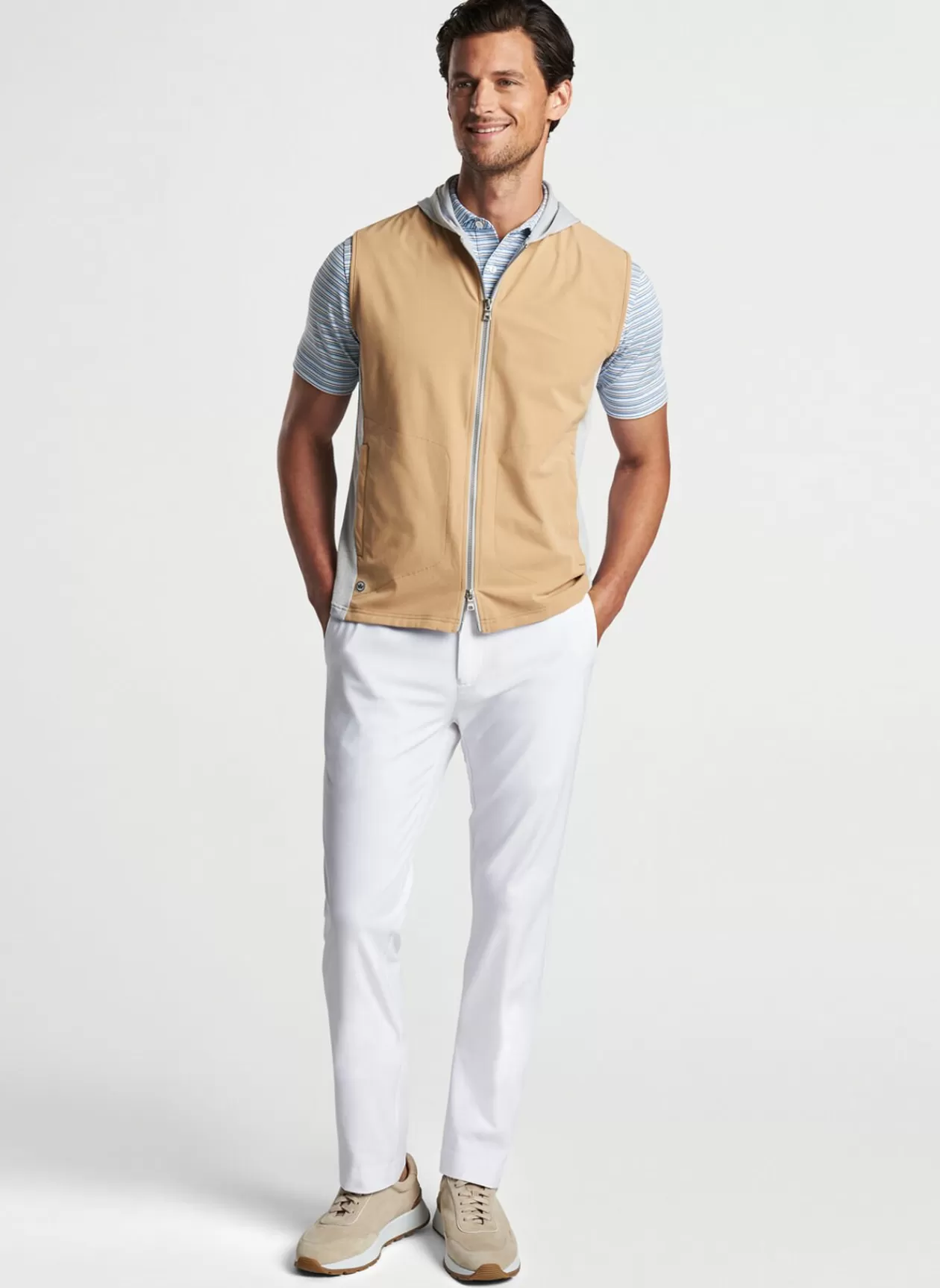 Peter Millar Solstice Performance Hybrid Full-Zip Hoodie Vest