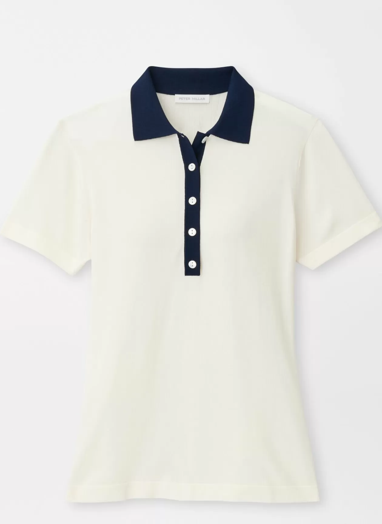 Peter Millar Stuart Short-Sleeve Collared Performance Sweater