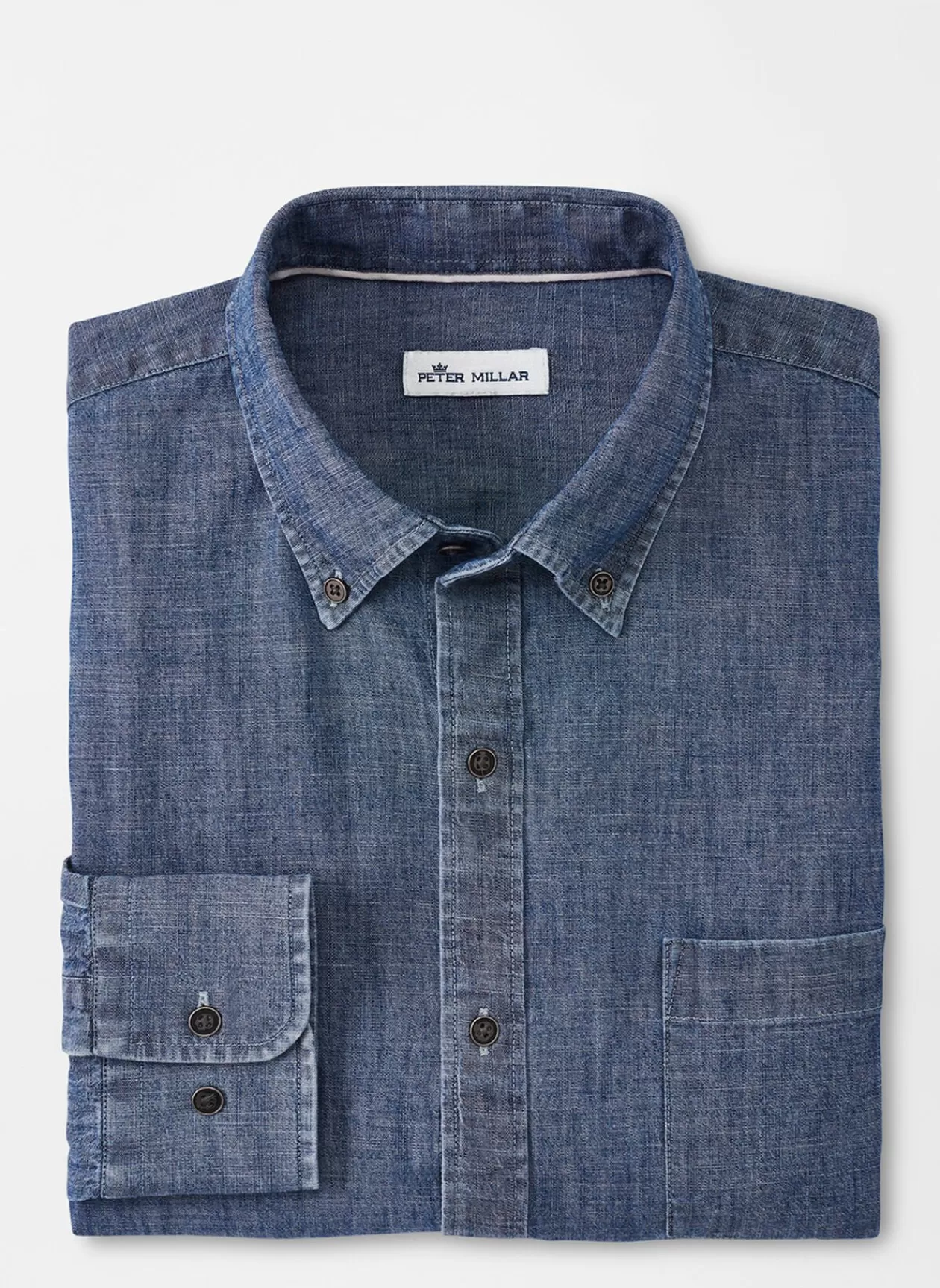 Peter Millar Tamworth Chambray Cotton-Stretch Sport Shirt