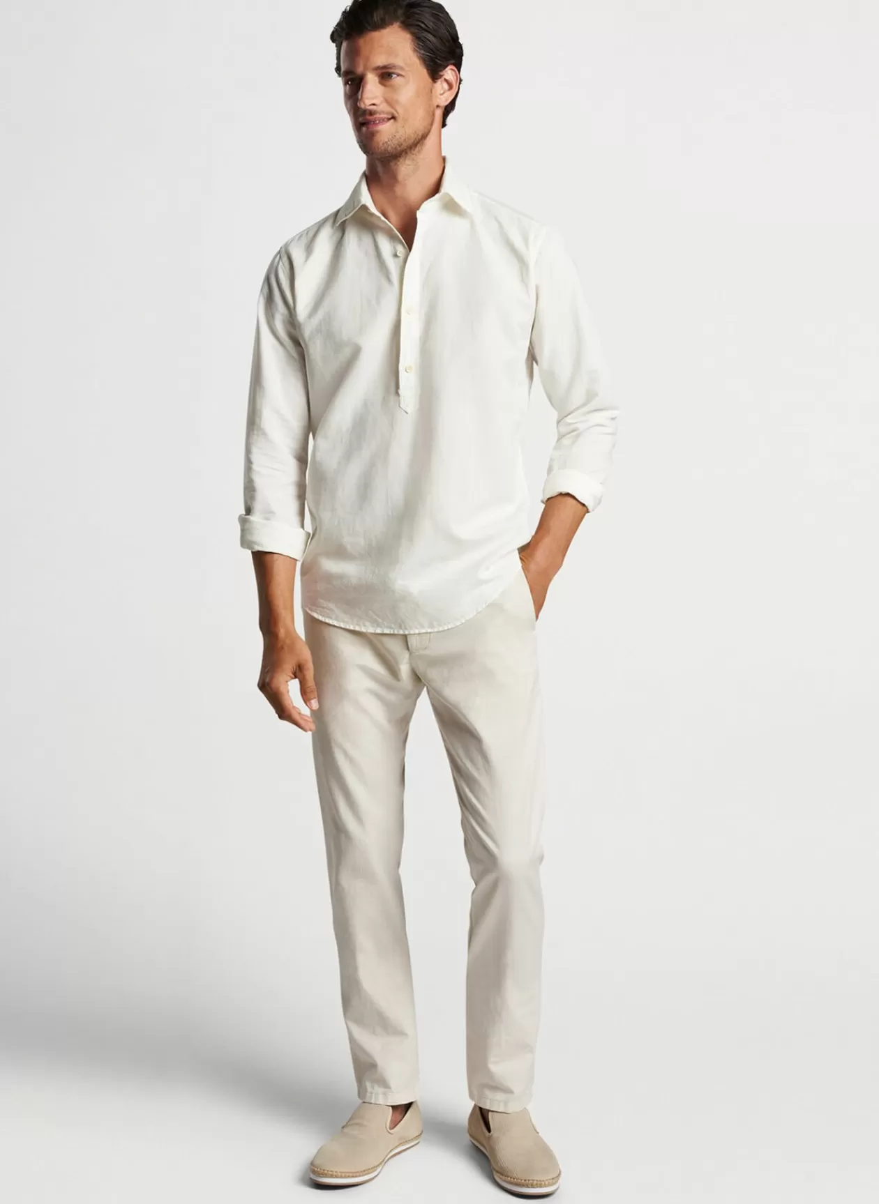 Peter Millar Teo Cotton Linen Blend Sport Shirt