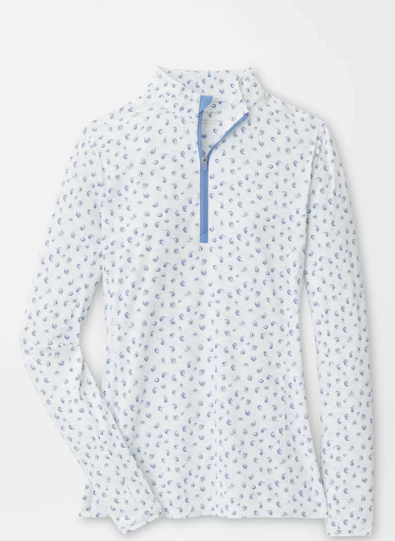 Peter Millar Tossed Paisley Print Long-Sleeve Sun Shirt