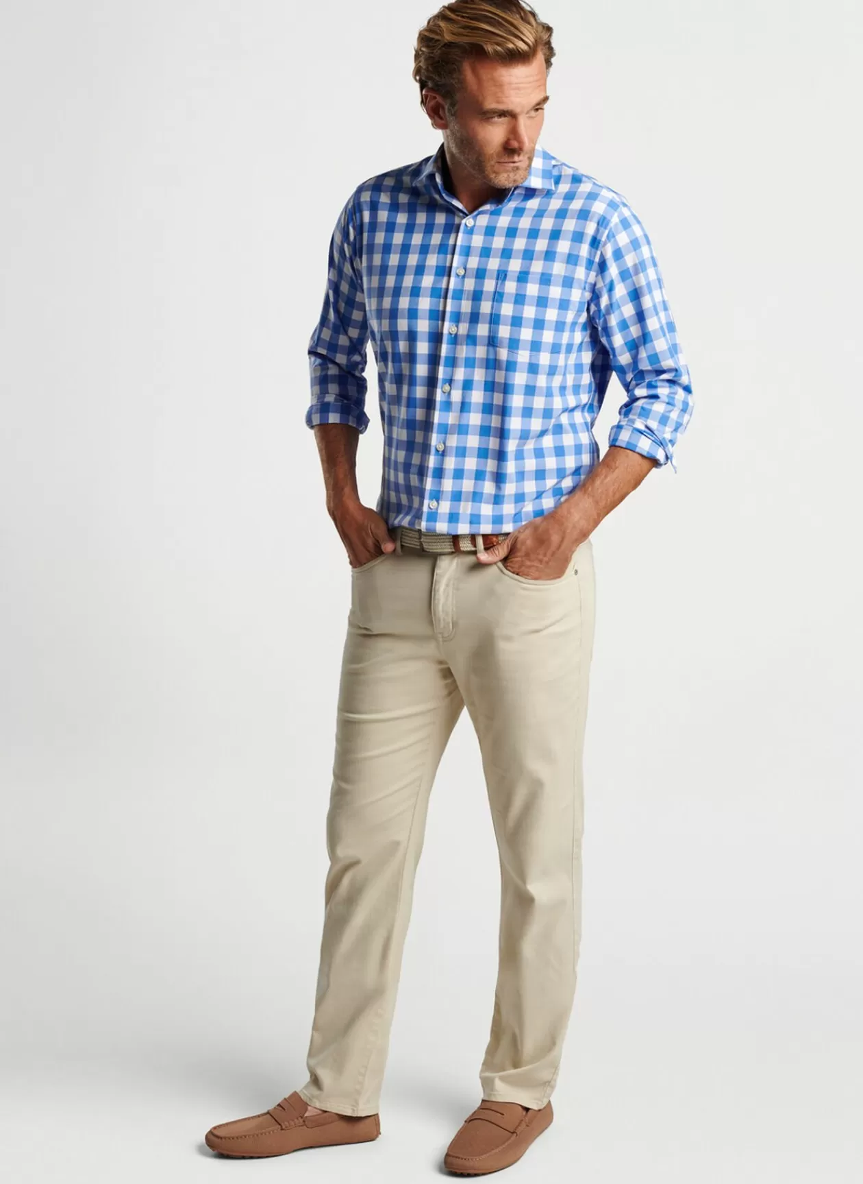 Peter Millar Van Ness Performance Poplin Sport Shirt